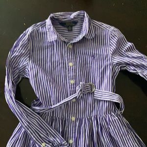 Girls Ralph Lauren Striped Shirtdress - Size 10
